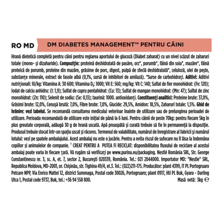 Purina Pro Plan Vet Diets Dog DM Diabetes Management – 3 kg [1]