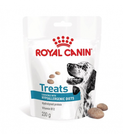 Diete Veterinare - Hrană uscată Câini - Royal Canin Treats Hypoallergenic Dog - 230g