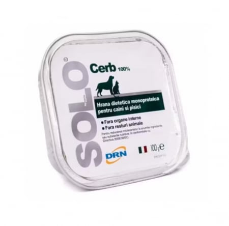 Hrană Umedă Pisici - SOLO CERB hrană umedă monoproteică - 100 g