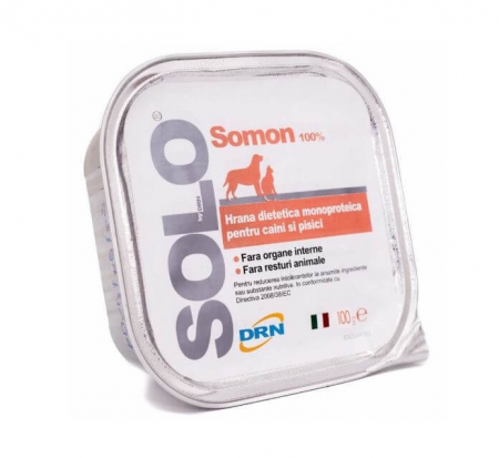 Hrană Umedă Pisici - SOLO SOMON hrană umedă monoproteică - 100 g
