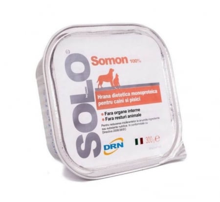 Hrană Umedă Pisici - SOLO SOMON hrană umedă monoproteică - 300 g