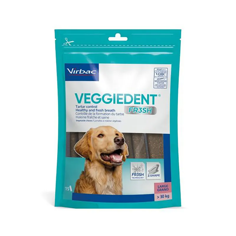Recompense Câini - VeggieDent Fresh L (>30 Kg) - 15 batoane