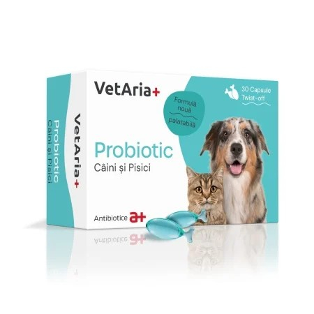 Câini - Vetaria+ Probiotic Câine și Pisică - 30 capsule twist off