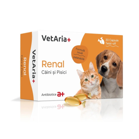 Câini - Vetaria+ Renal Câine și Pisică - 30 capsule twist off