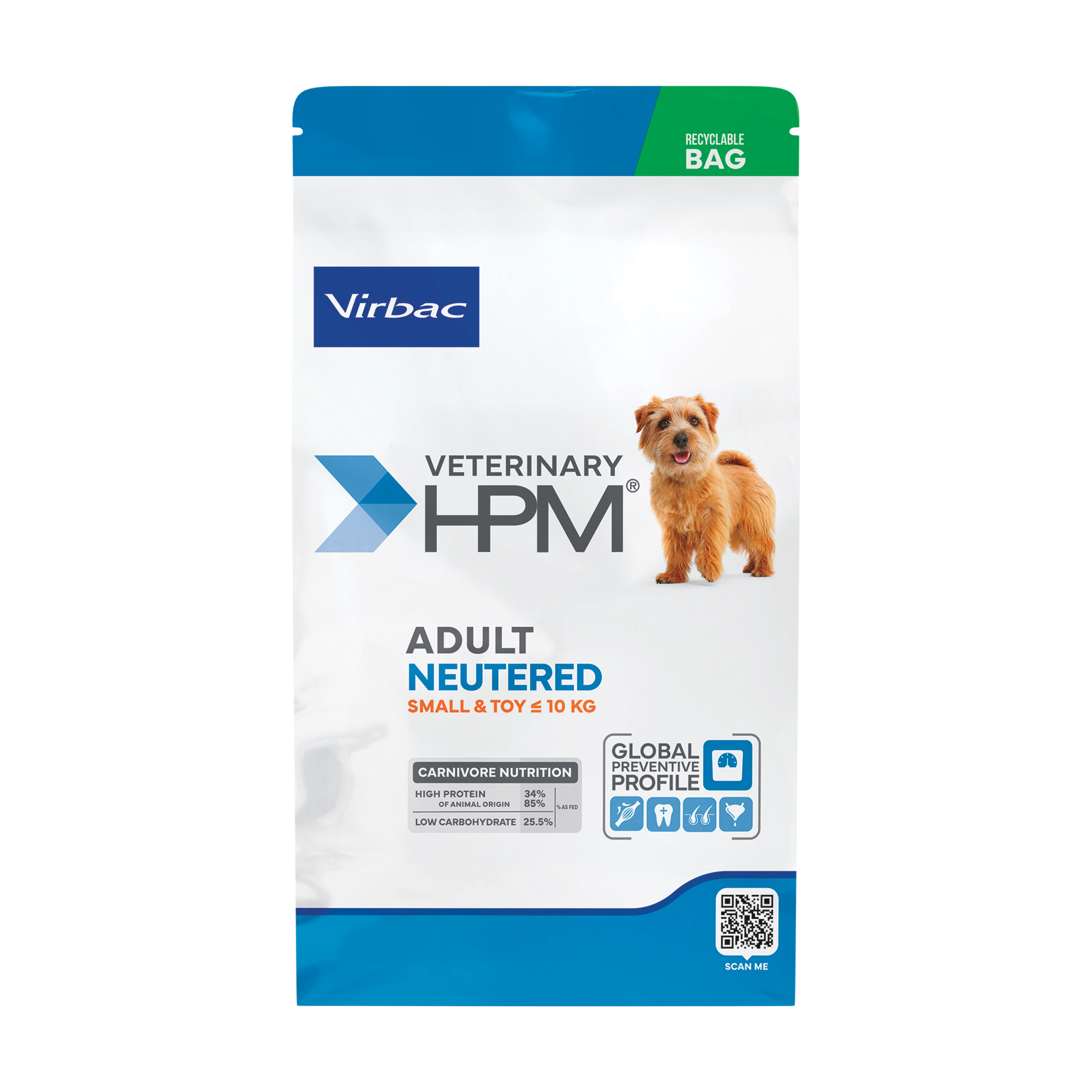 Hrană / Diete Câini - Virbac HPM Adult Neutered Dog Small & Toy - 1.5 kg