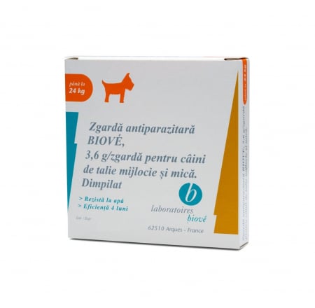 Antiparazitare Externe - Zgardă antiparazitară Biove Câini Talie Mică - Medie - 45 cm