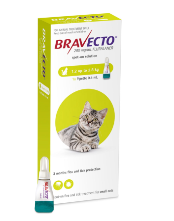 PISICI - Bravecto Spot On Cat 112.5 mg (1.2-2.8 kg) - 1 pipeta