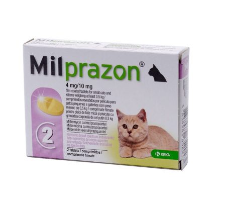 PISICI - Milprazon Kitten 4 mg/10 mg - 2 tablete