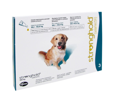 Antiparazitare Externe - Stronghold 240 mg (20-40 kg) - 3 pipete