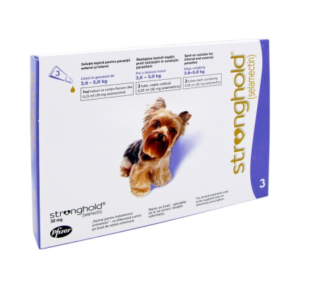 Antiparazitare Externe - Stronghold 30 mg (2.5-5 kg) - 3 pipete