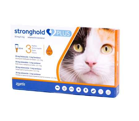Antiparazitare Externe - Stronghold Plus 30 mg (2.5-5 kg) - 3 pipete