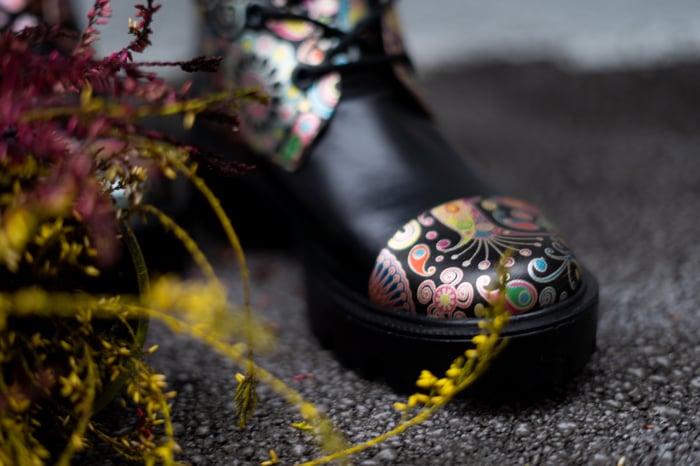 Bottines En Cuir Imprimé [5]