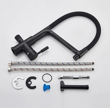 Baterie bucatarie cu 3 cai pentru filtru de purificare, negru mat [4]