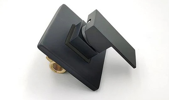 Sistem de dus incastrat cu para 40cm, negru mat [2]