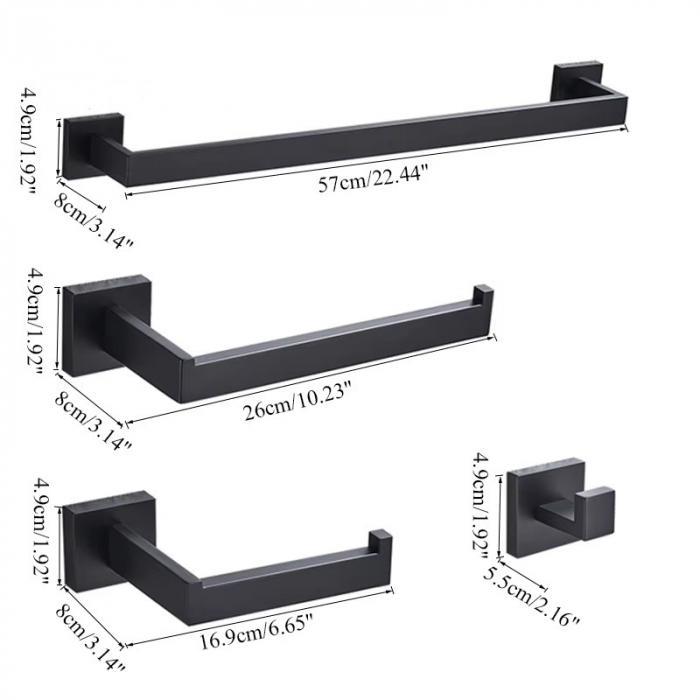 Accesorii baie negru mat 4 piese [2]