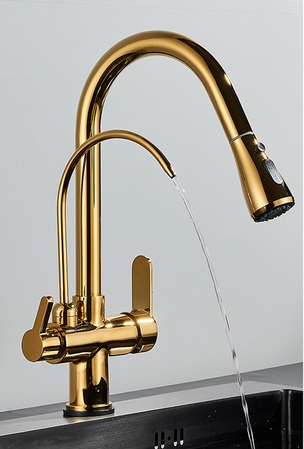 Baterie aurie profesionala cu robinet pentru apa filtrata [3]