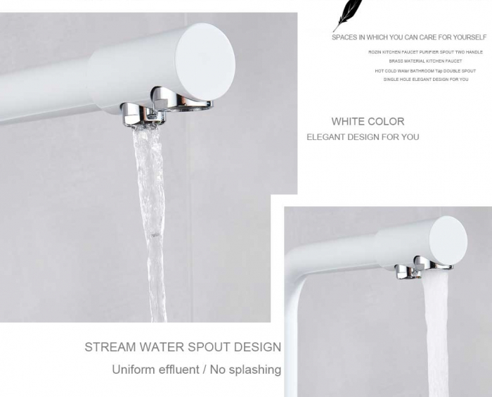 Baterie bucatarie cu 3 cai, pentru filtru de purificare, alba [4]