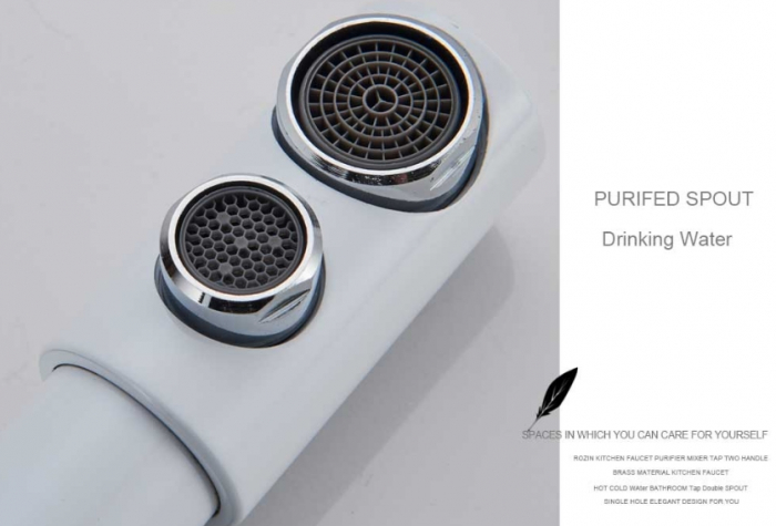 Baterie bucatarie cu 3 cai, pentru filtru de purificare, alba [5]