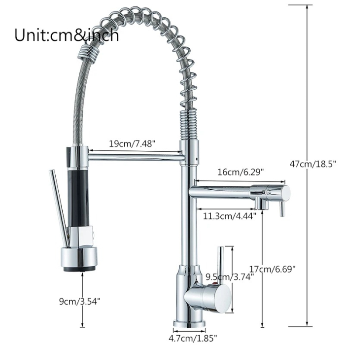 Baterie bucatarie cu dus extractabil si pipa suplimentara apa potabila [4]