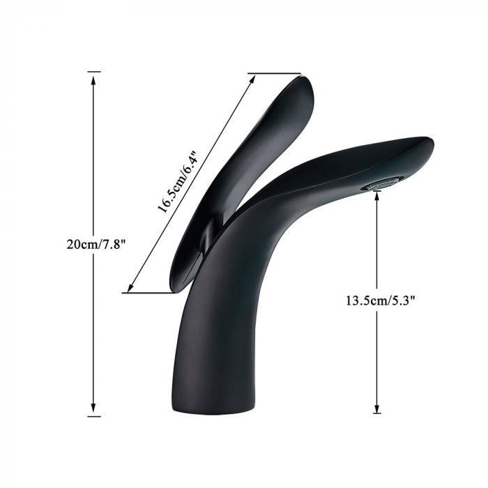 Baterie lavoar cu montare pe chiuveta, negru mat [5]