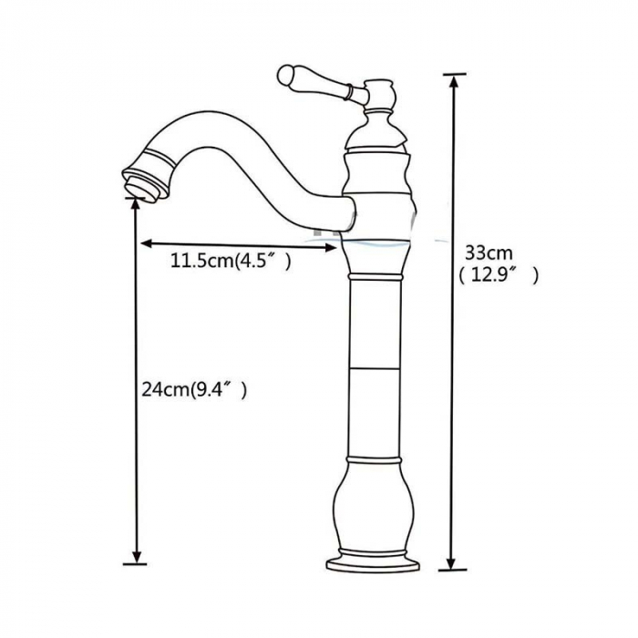 Baterie lavoar, montare pe blat, auriu antichizat [6]