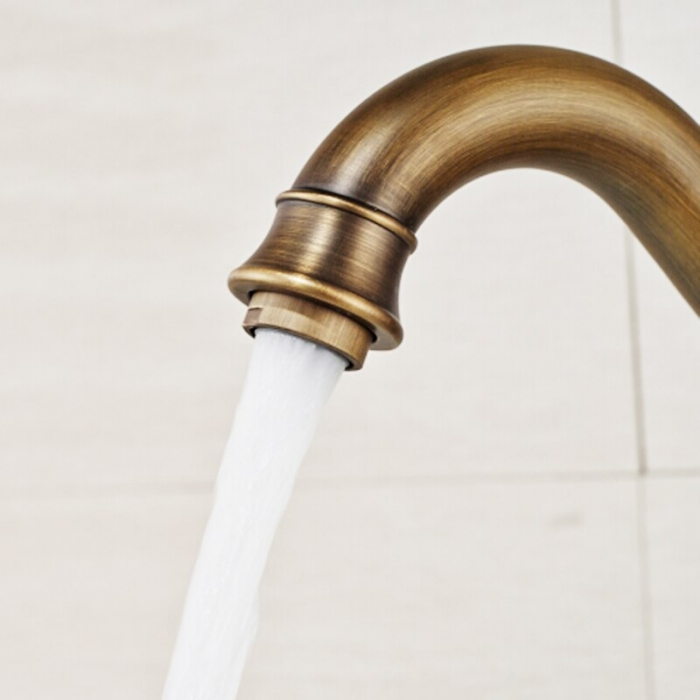 Baterie lavoar, montare pe blat, auriu antichizat [3]