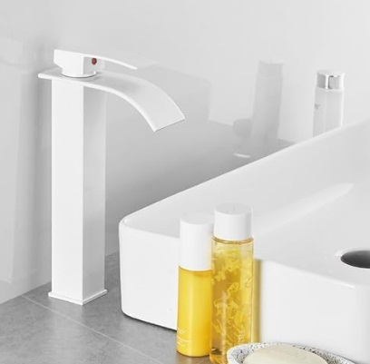 Baterie lavoar tip cascada alb mat [2]