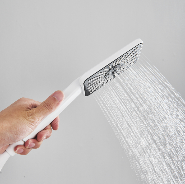 Coloană de duș cu afișaj digital și termostat, multiple funcții de curgere, alb [3]