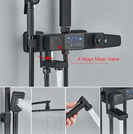 Coloana de Dus, cu efect de ploaie, termostat, 4 functii de curgere [3]