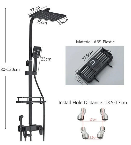 Coloana de Dus, cu efect de ploaie, termostat, 4 functii de curgere [5]
