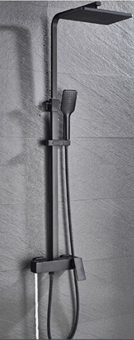 Coloana de dus cu para patrata, negru mat, efect de ploaie, 3functii [7]