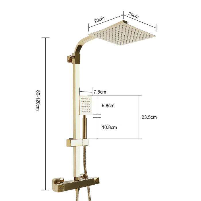 Coloana de dus 2 functii, termostat, auriu lucios [6]