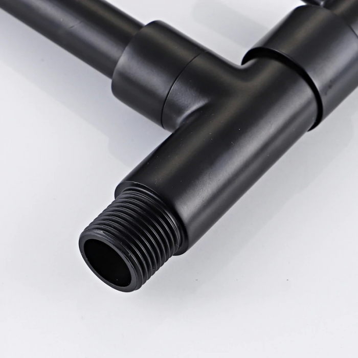 Coloana Dus, para rotunda 20 cm si efect de ploaie, negru mat [4]