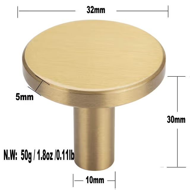 Cuier de baie tip buton auriu periat [3]