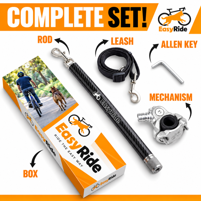 Set lesă câine pentru bicicletă EasyRide cu amortizor și rotire 180° [6]
