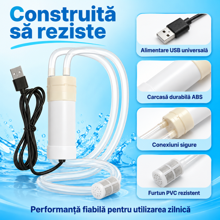 Mini pompă apă USB 5V cu furtun 1 m și filtru [2]