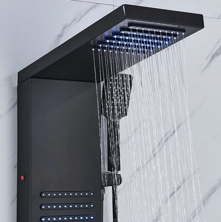 Panel Dus cu LED, negru, efect de ploaie si jeturi cu masaj [3]