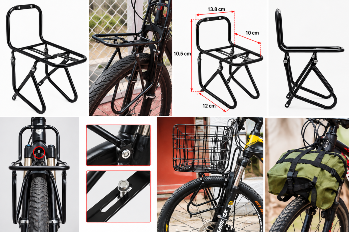 Portbagaj față bicicletă 15 kg negru – suport bagaje [3]