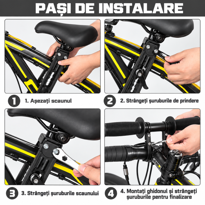 Scaun frontal bicicletă copii MINEUP cu ghidon și suporturi picioare [2]