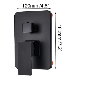 Sistem de dus incastrat cu para patrata de 40 cm, negru mat, 2 functii de curgere a apei [5]