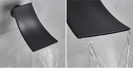 Sistem de dus incastrat cu para patrata de 40 cm, negru mat,tip cascada [4]