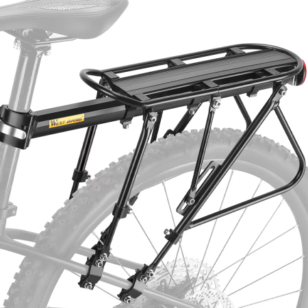 Sport, Camping & Outdoor - Portbagaj spate bicicletă reglabil din aliaj de aluminiu cu reflector – Negru