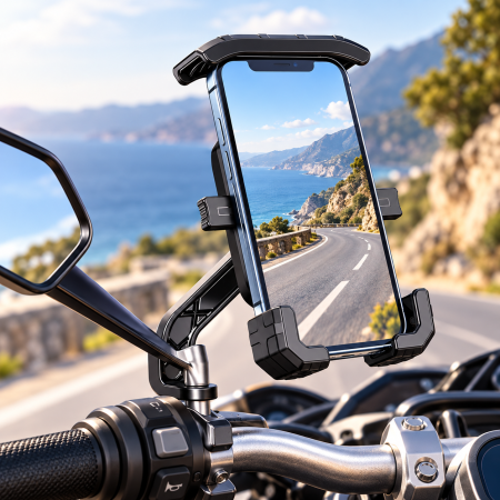 Sport, Camping & Outdoor - Suport telefon motocicletă pentru oglindă 360° – 4–7 inch