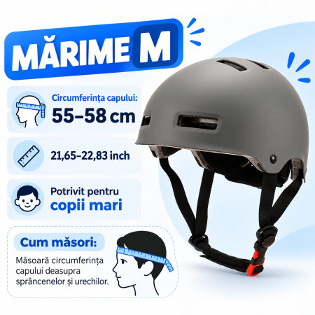 Sport, Camping & Outdoor - Cască bicicletă multi-sport ajustabilă M 55–58 cm gri