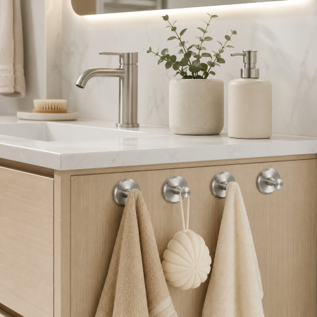 Accesorii baie - Set 4 cuiere baie crom nichelat