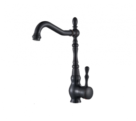 BUCATARIE - Baterie bucatarie clasica, inalta, negru cu bronz pe margin