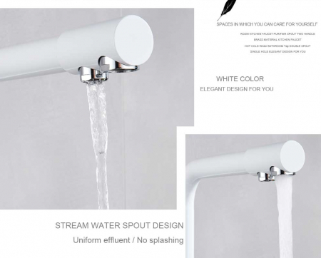 Baterie bucatarie cu 3 cai, pentru filtru de purificare, alba [3]