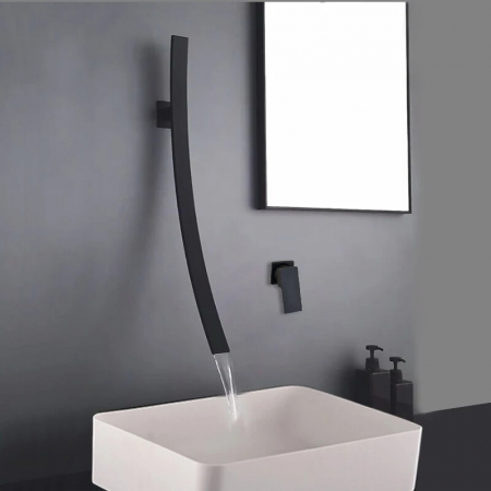 BAIE - Baterie cu montare pe perete, stil scandinav, negru mat