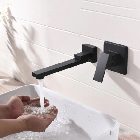 Baterie de lavoar neagru mat, incastrata [1]