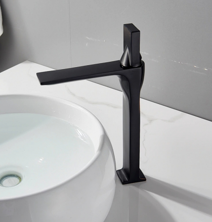 Baterie lavoar neagra, slim cu montare pe blat [2]